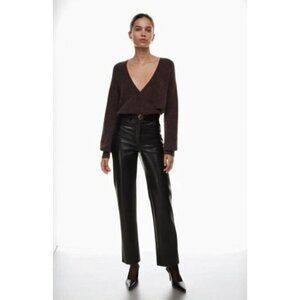 Aritzia Wilfred The Melina Pant High-waisted Vegan Leather Straight Leg Size 8